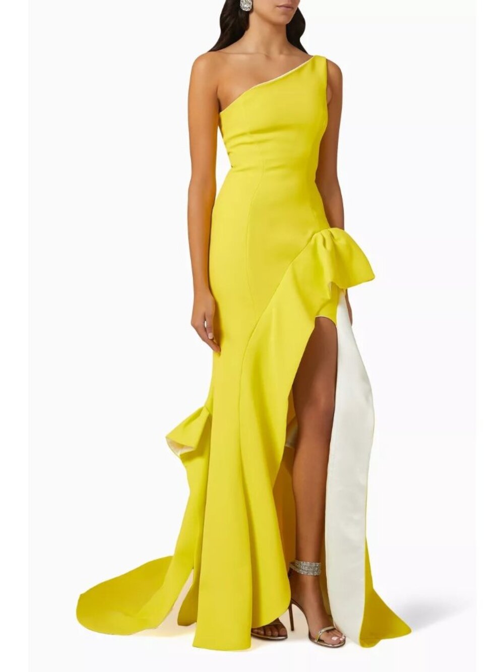 NWT $4k Maticevski Bonded Crepe Curiosa Gown Citrus Size 8